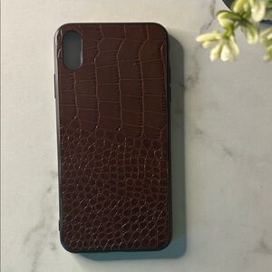 Elegant Crocodile Pattern Brown Phone Case